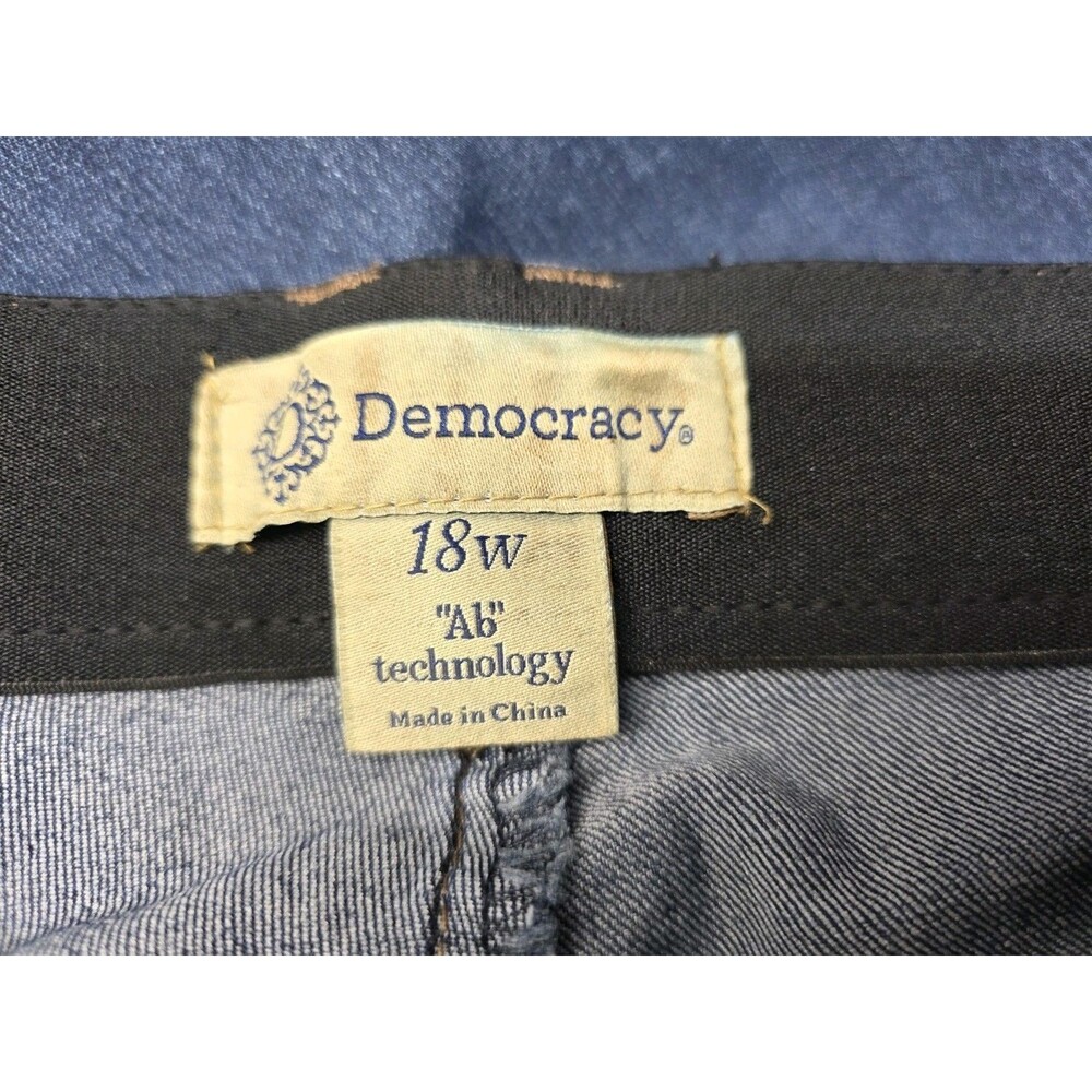 Democracy Ab Solution Slim Straight Jeans Women's 18W Mid Rise Dark Wash Stretch - Picture 6 of 9